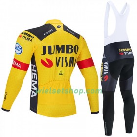 Fietskleding (Fietsshirt Lange Mouw + Lange Koersbroek) 2020 Team Jumbo-Visma N001